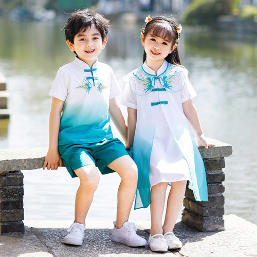 六一兒童演出服男女童幼兒園大合唱服風古裝漢服小學生表演服