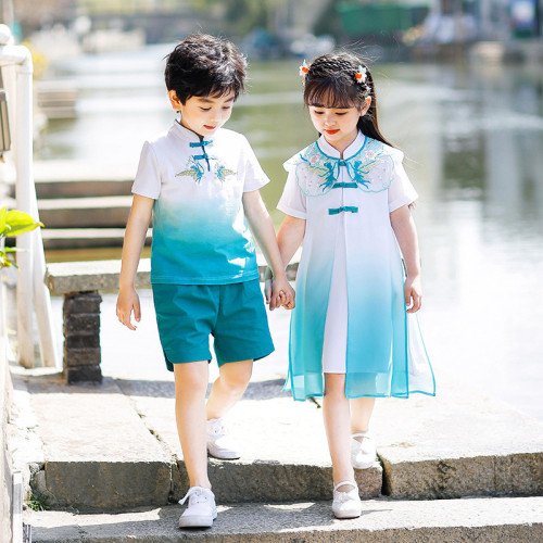 六一兒童演出服男女童幼兒園大合唱服風古裝漢服小學生表演服