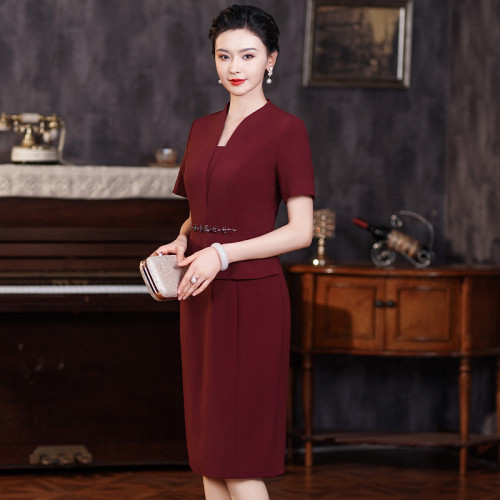 喜婆婆旗袍改良連衣裙2024中年媽媽婚宴高級大氣婚宴禮服平時可穿
