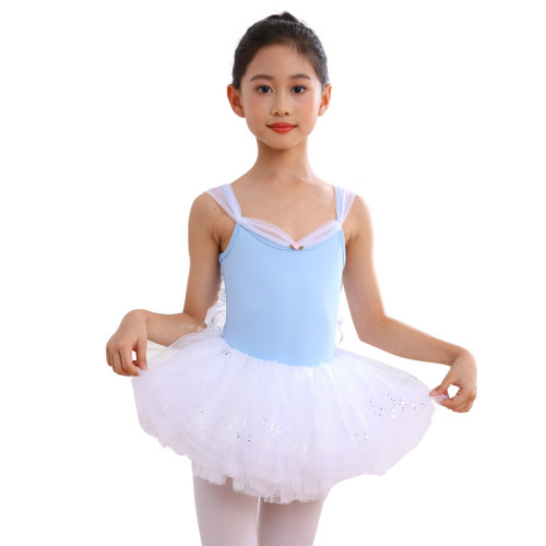 兒童舞蹈服女夏季吊帶練功服少兒春夏芭蕾形體服幼兒蝴蝶演出紗裙