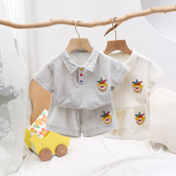 嬰兒衣服夏季薄款男女寶寶套裝嬰幼兒可愛分體新款夏裝一嵗兩件套