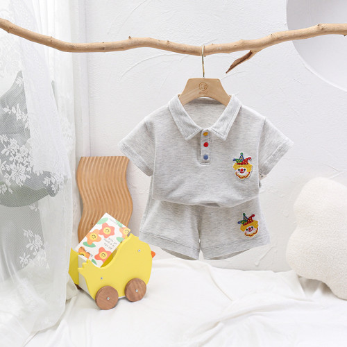 嬰兒衣服夏季薄款男女寶寶套裝嬰幼兒可愛分體新款夏裝一嵗兩件套