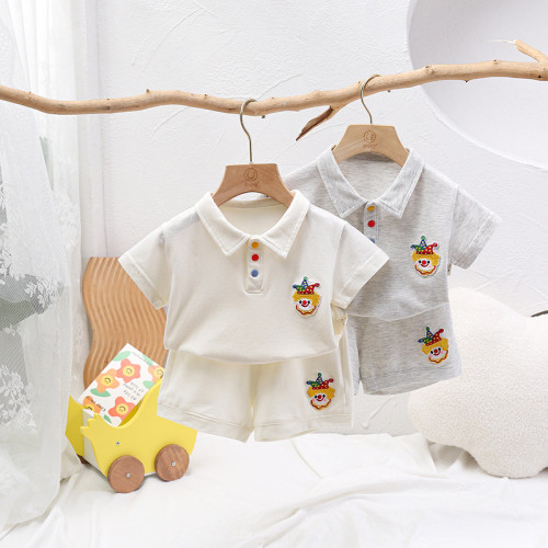 嬰兒衣服夏季薄款男女寶寶套裝嬰幼兒可愛分體新款夏裝一嵗兩件套