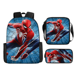 漫威蜘蛛人Spider-Man印花書包 16寸小學生男孩後背包挎包筆袋套裝