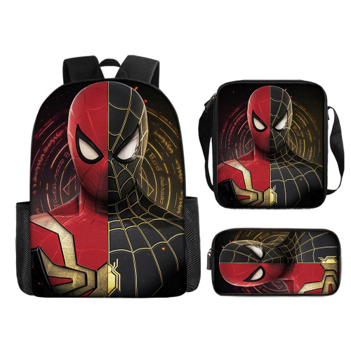 漫威蜘蛛人Spider-Man印花書包 16寸小學生男孩後背包挎包筆袋套裝