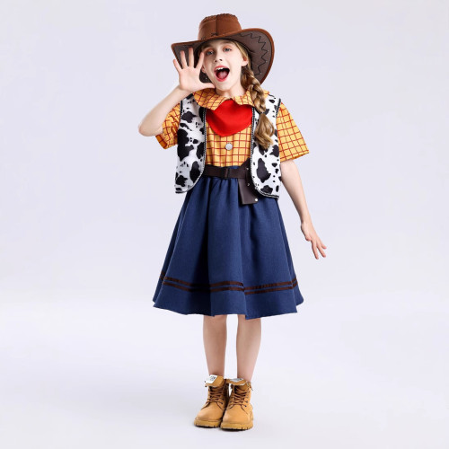 玩具總動員cos服鬍迪翠絲女兒童cosplay服裝萬聖節角色表演服童裝