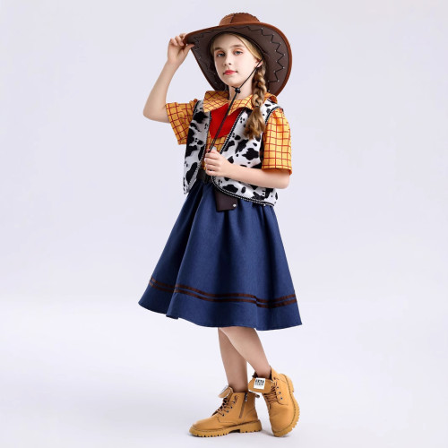 玩具總動員cos服鬍迪翠絲女兒童cosplay服裝萬聖節角色表演服童裝
