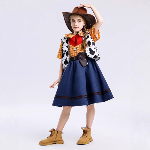 玩具總動員cos服鬍迪翠絲女兒童cosplay服裝萬聖節角色表演服童裝