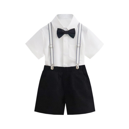 夏季男童小西裝套裝禮服花童西服兒童帥氣英倫主持人背帶褲演出服