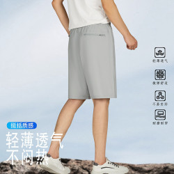 男士純色五分短褲2025夏季新款男褲中青年舒適透氣戶外運動休閒褲