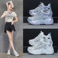 2518歐貨網面透氣水鑽老爹鞋女ins潮2026年夏季新款厚底休閒鞋