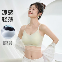同款胸墊聚攏輕薄睡覺文胸夏季款美背網紗薄款透氣涼感無痕內衣女