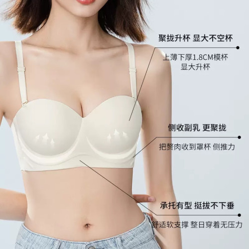PINK AMY【圓圓胸】內衣女小胸聚攏性感無痕小胸顯大塑形文胸胸罩