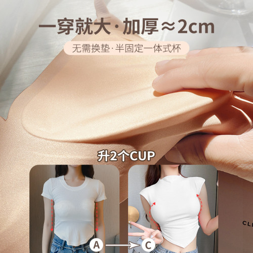 多情貓粉底膚液外擴漫畫胸內衣女無痕聚攏小胸顯大軟支撐文胸套裝