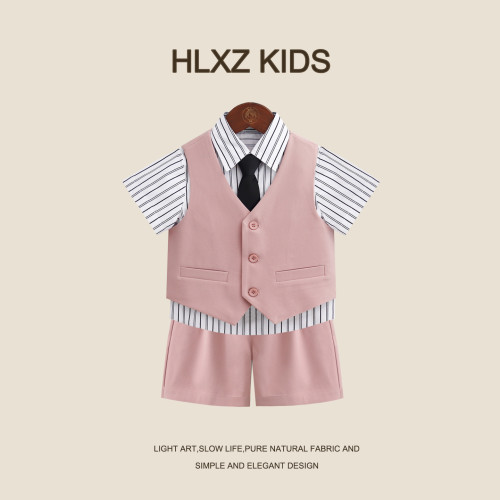 兒童西服禮服英倫馬甲套裝濶腿中小童班級攝影服幼兒園活動演出服