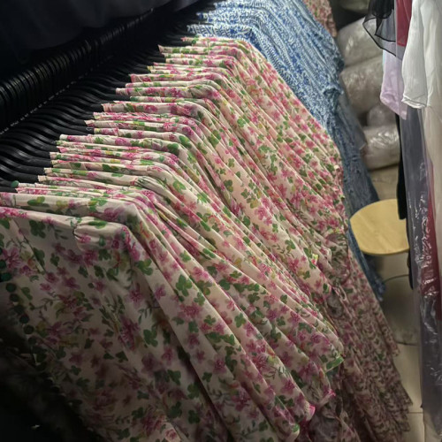 法式碎花系帶收腰真絲連衣裙女夏桑蠶絲收腰顯瘦氣質仙女茶歇裙