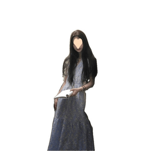 藍色碎花連衣裙女春季2025新款今年流行爆款夏裝裙子收腰顯瘦氣質
