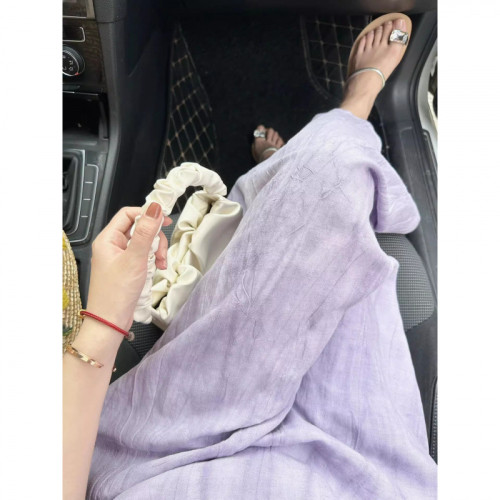 法式森系高級感紫色吊帶連衣裙女夏季新款甜美氣質寬松無袖中長裙