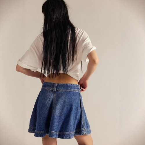 歐美女裝夏季新款牛仔半身裙時尚百搭高腰包臀短裙