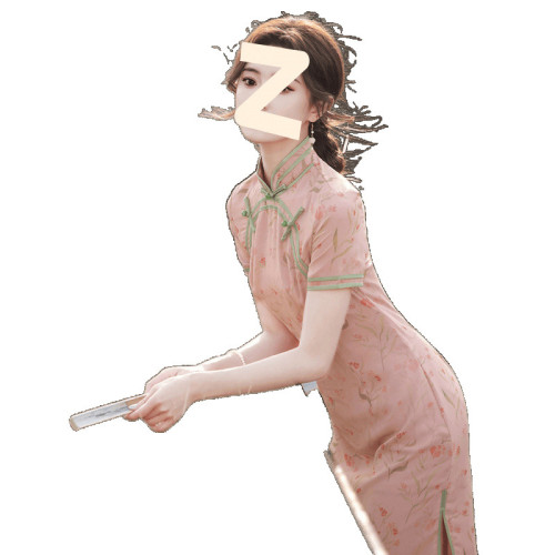 新式旗袍改良版2025年新款少女夏年輕款高級氣質粉色長款古法女裝