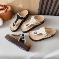 松糕厚底勃肯涼拖鞋女外穿2025新款高級感小個子增高夾腳勃肯涼鞋