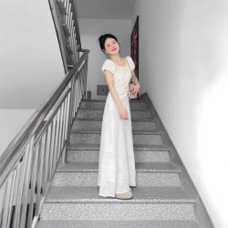 茶歇法式白色連衣裙子女裝夏季2025新款溫柔風小個子收腰氣質長裙