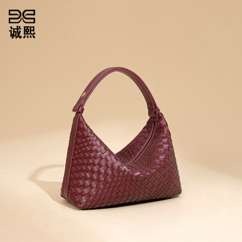 潮流百搭手工編織包時尚簡約飯盒手提包高級感小衆單肩腋下包