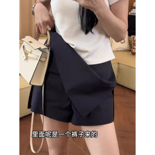 刺綉小馬褲裙a字裙新款顯瘦高檔西裝包臀短裙高腰半身裙開叉裙褲