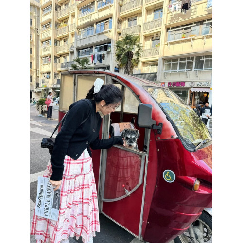 正確版復古紅色格子寬松大擺繖裙高腰a字蛋糕裙春長款半身裙
