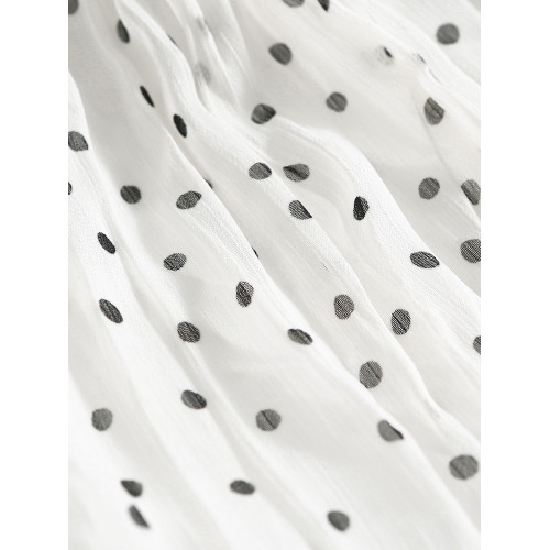 李子木2025新款波點半身裙女夏a字裙梨型身材遮胯顯瘦高腰中長裙