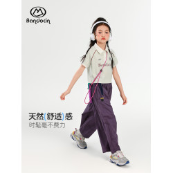 半度閒女童短袖polo衫夏裝洋氣中大童2025新款兒童夏季薄款運動t