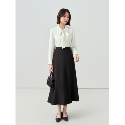 黑色a字長裙女夏正裝繖裙職業裝襯衫半裙套裝面試裙子西裝半身裙