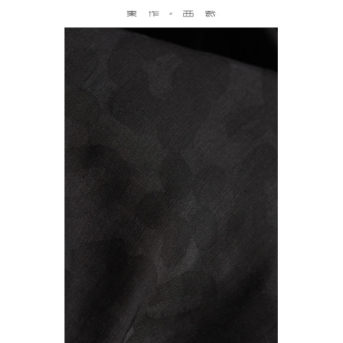 商場4K+~新中式黑色半裙2025春夏新款絲麻亞麻半身裙百搭顯瘦