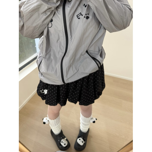 熊太TeTe原創 黑色波點蓬蓬裙百搭a字花苞裙褲女 高腰燈籠短裙