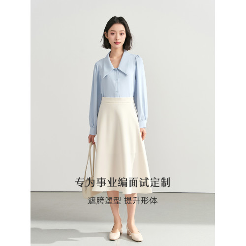 伯德小姐黑色西裝半身裙女職業高腰a字繖裙面試套裝半裙正裝裙子