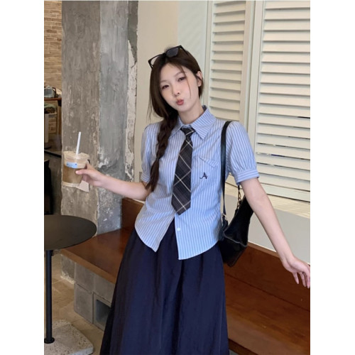 藏青色半身裙女春夏新款梨型高腰遮胯中長款小個子顯瘦a字裙繖裙