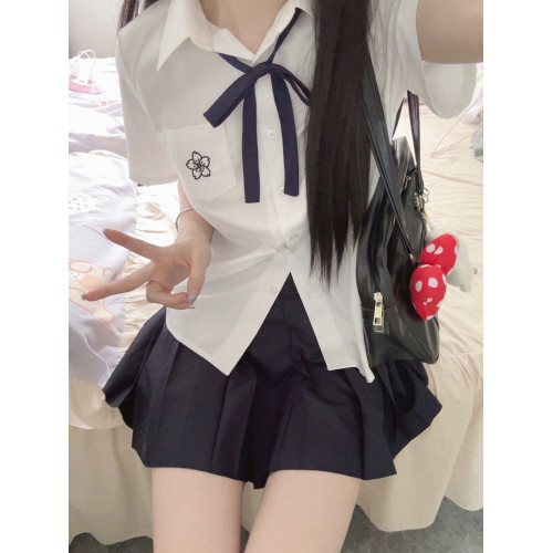 酒心奈奈熊 羽靈 jk襯衫短袖jk製服套裝學院風白襯衣收腰日系泰式