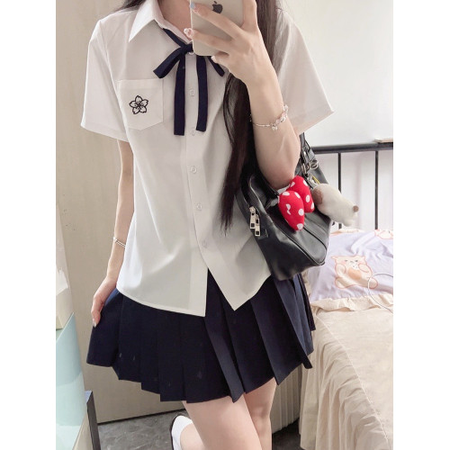 酒心奈奈熊 羽靈 jk襯衫短袖jk製服套裝學院風白襯衣收腰日系泰式