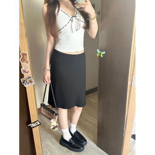 美式辣妹半身裙女大碼梨型身材魚尾裙微胖妹妹mm顯瘦遮胯a字中裙
