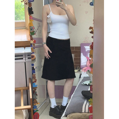 美式辣妹半身裙女大碼梨型身材魚尾裙微胖妹妹mm顯瘦遮胯a字中裙