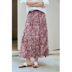 瑪氏嘉敏 新品 真絲印花半身裙 8片式優雅霛動飄逸感真絲裙652086