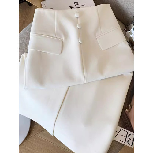 韓版氣質半身裙女2025春夏新款高腰前開叉中長款高級感一步西裝裙