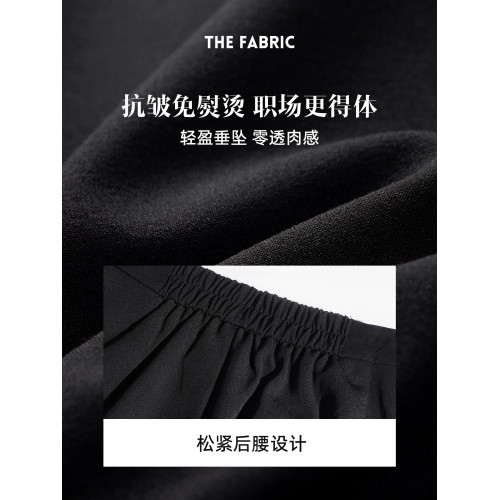 藝蹤灰色a字繖裙半身裙女職業裝正裝夏季面試通勤中長款西裝裙子