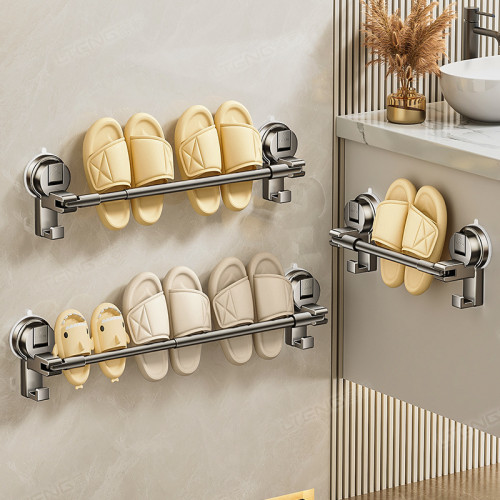 衛生間吸盤拖鞋架多功能免打孔壁掛浴室收納家用洗手間拖鞋瀝水架 衛生間吸盤拖鞋架多功能免打孔壁掛浴室收納家用洗手間拖鞋瀝水架