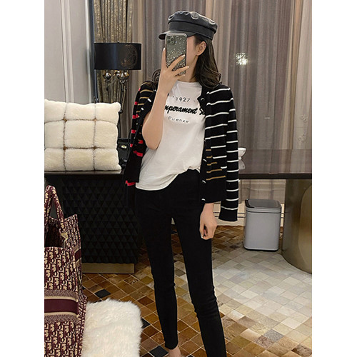 高級字母印花港味chic上衣韓版短袖正肩女t恤夏百搭小衆寬松體恤
