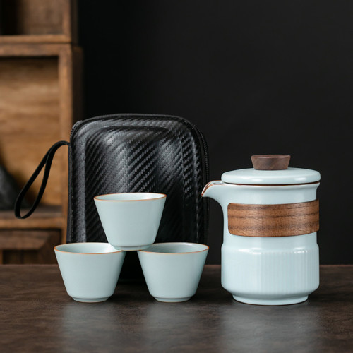 旅行茶具套裝可攜式收納快客杯戶外車用露營泡茶壺活動禮品 旅行茶具套裝可攜式收納快客杯戶外車用露營泡茶壺活動禮品