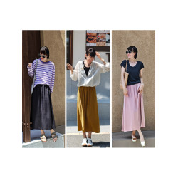 輕城蘇小糖|霧面裙 垂感天絲半身裙女夏高腰顯瘦百搭中長款直筒裙