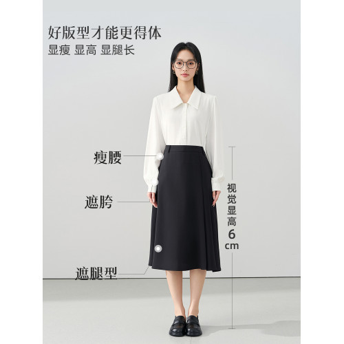 伯德小姐面試半身裙夏職業通勤a字裙西裝半裙小個子正裝百褶裙子