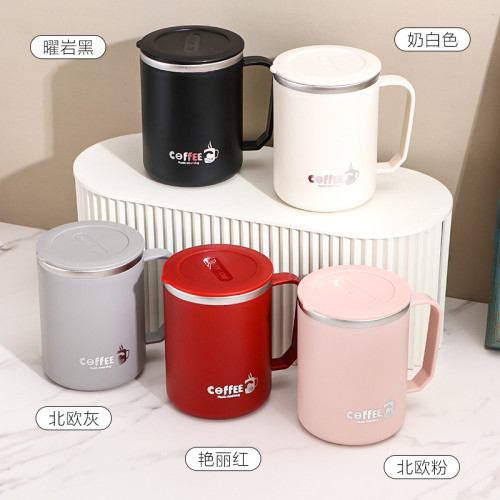 新款馬克杯高顔值304不鏽鋼咖啡杯創意辦公室密封帶蓋茶水杯子