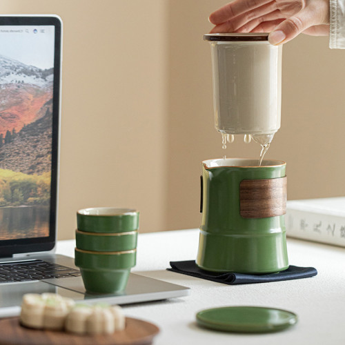 幾歡端午旅行茶具套裝陶瓷快客杯一壺四杯家用戶外可攜式功夫茶具 幾歡端午旅行茶具套裝陶瓷快客杯一壺四杯家用戶外可攜式功夫茶具